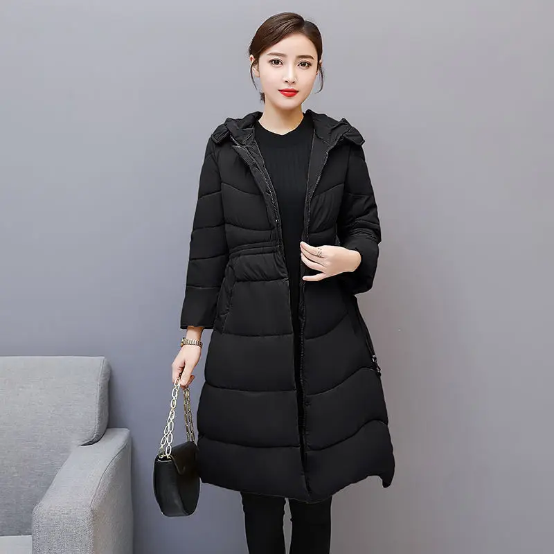 Пальто женское зимнее хлопковое с капюшоном зеленое | Женская одежда