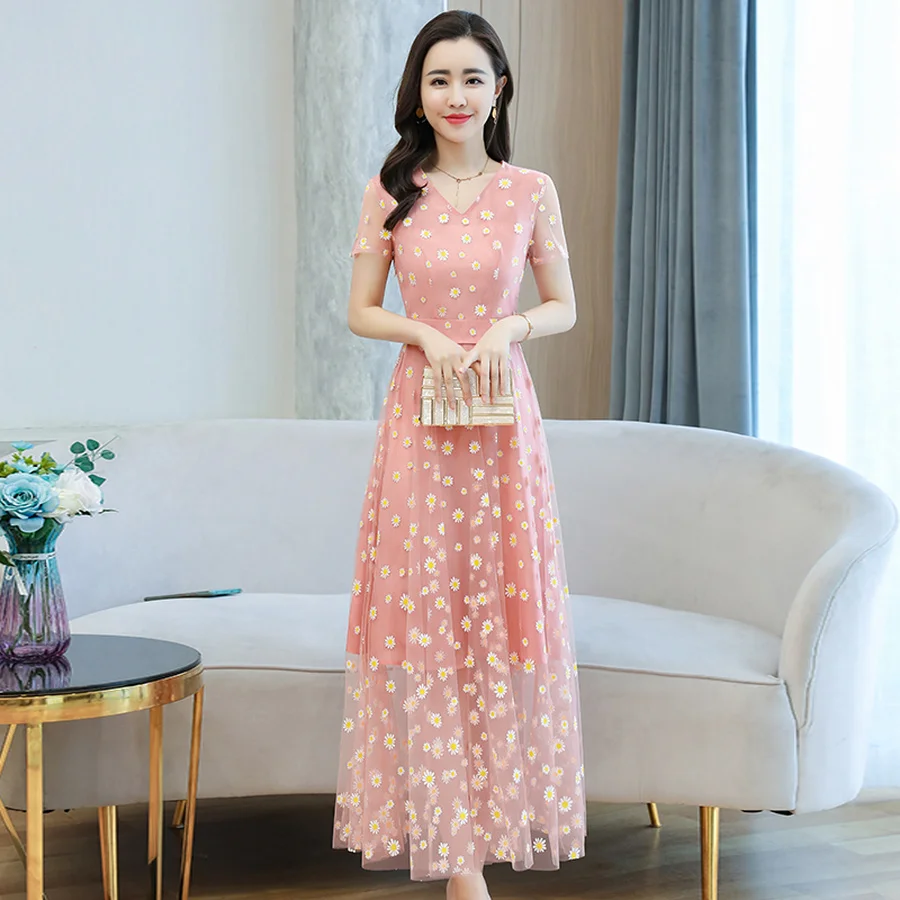 2021 сезон: весна-лето отпуск шифоновое Сетчатое макси платья размера плюс с