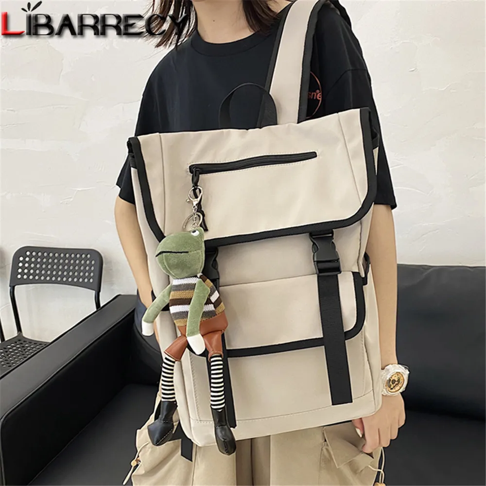 

Panelled Designer Women's Backpack High Quality Nylon Ladies Student School Bag Cute Pendant Design Teenager Laptop Backpack Sac