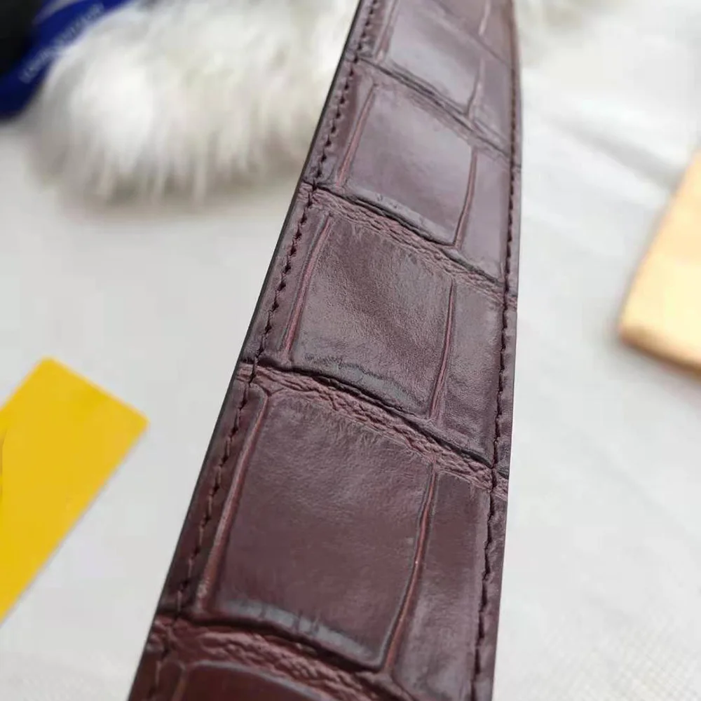 

Top 3.8Cm Genuine Leather Adjustable Brown Belts For Men Jeans Fashion Luxury Classic Brand Designer Belt Gifts Box