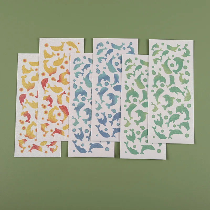 

INS Dolphin Fine Sand Laser Colorful Crystal Stickers Decoration Manual Photo Album Scrapbook Stationery Stickers