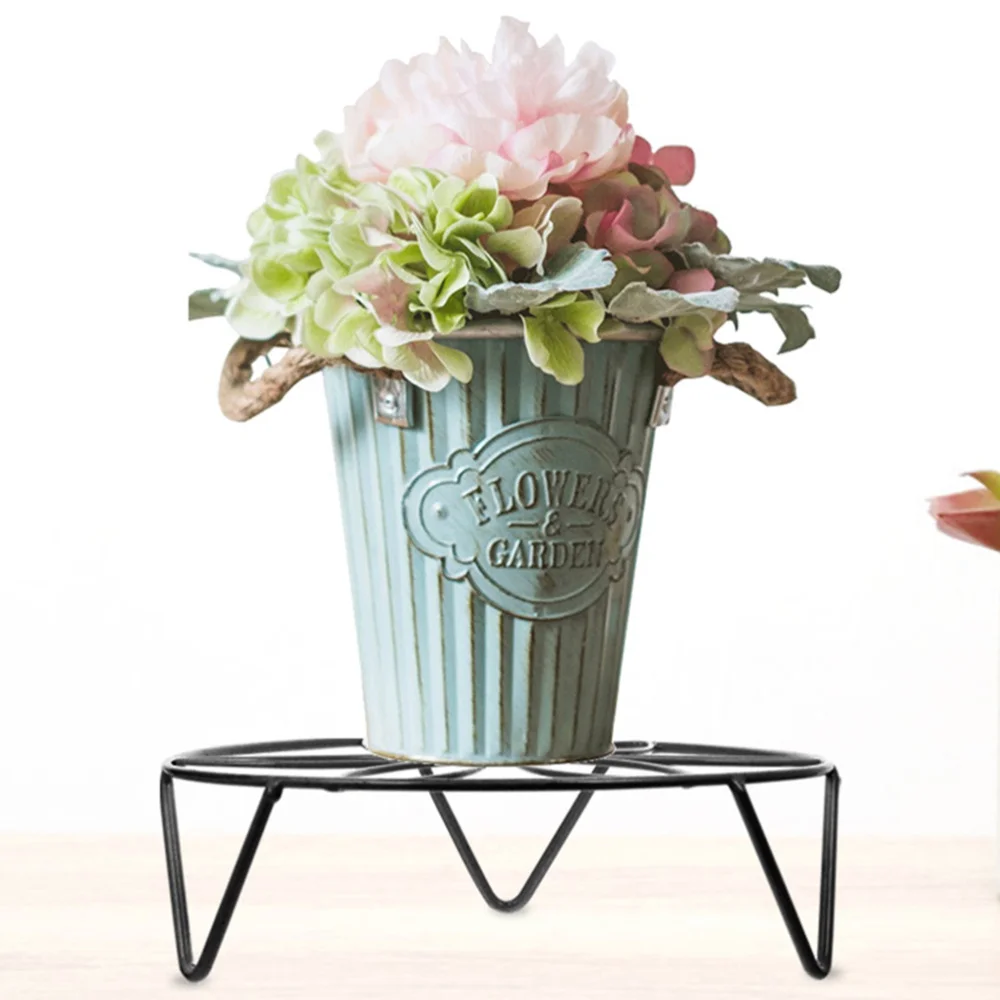 

4pcs Iron Art Flower Stand Hollow Style Flower Shelf Simple Plant Pot Stand
