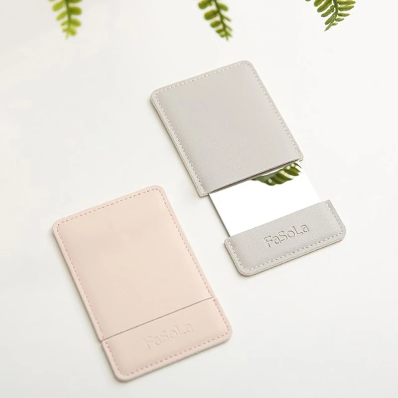 Зеркало для макияжа 2 вида цветов ультратонкое карманное прямоугольное складное