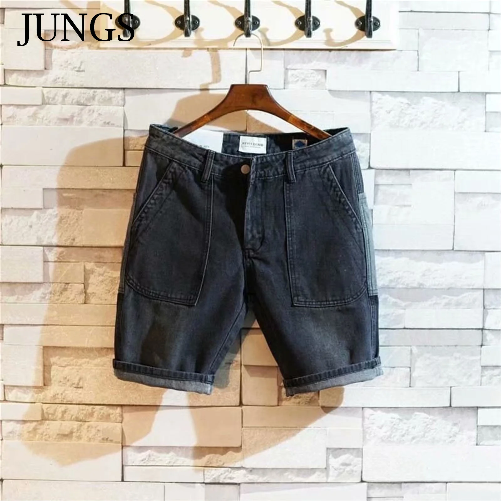 

Summer Man Short Jean Style Vintage Quick Dry Breathable Elastic Waist Streetwear Loose Fashion Short Jeans 2021short Jeans Man