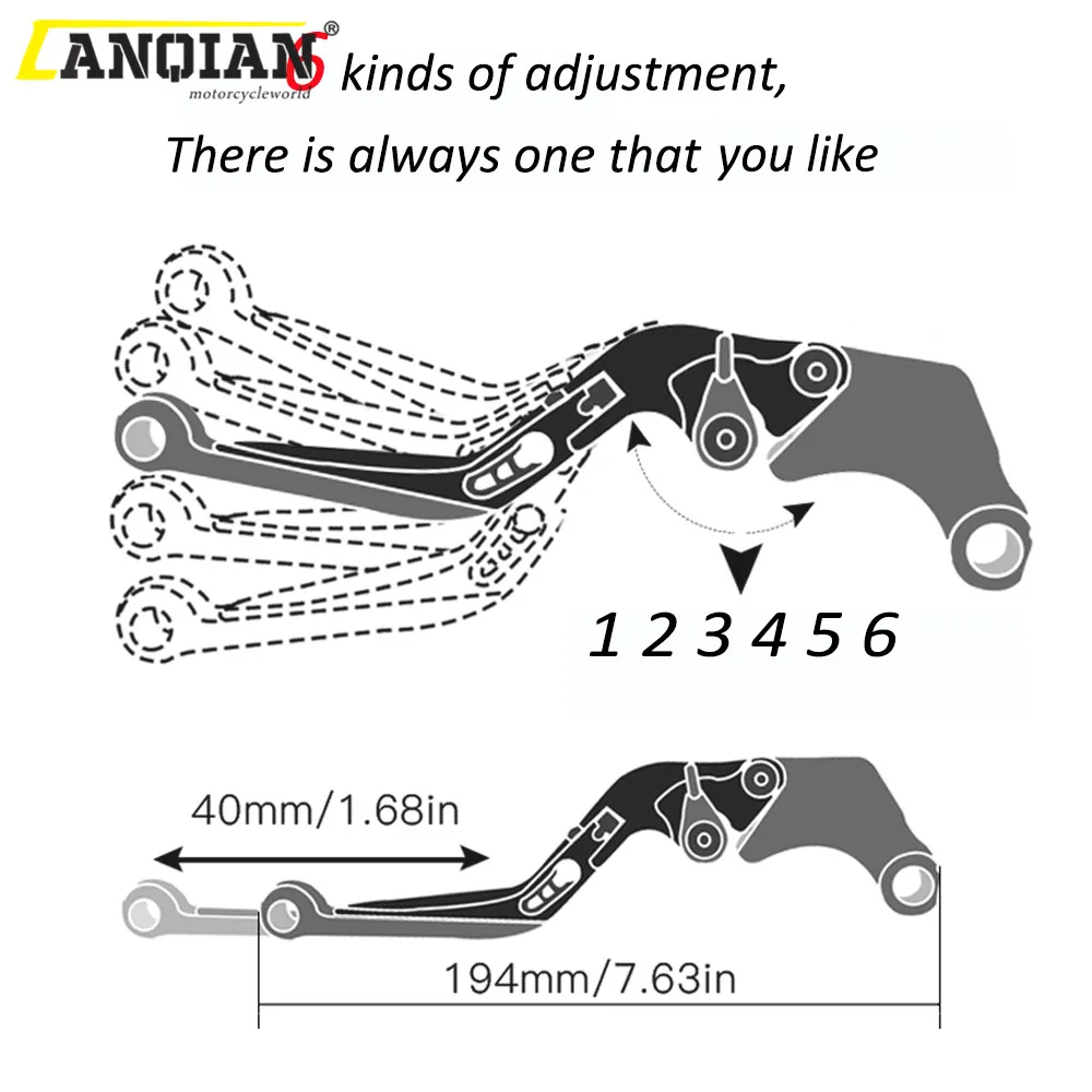 11 Мотоцикл Регулируемый складной выдвижной тормозной рычаг сцепления для SUZUKI