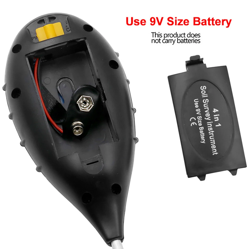 Тестер PH почвы 4 в 1 цифровой анализатор влажности с ЖК-дисплеем кислотности и