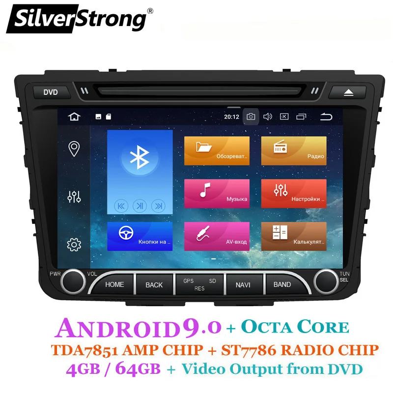 SilverStrong OctaCore ips 4G 64GB Android9.0 Creta автомобильный DVD для hyundai ix25 Creta gps Радио медиаплеер также четырехъядерный вариант