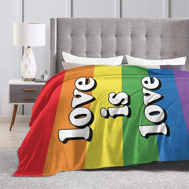 

Love Is Love Pride Flag Navajo Cubre Camara Green Throw Blanket 3D Print On Demand Sherpa Super Comfortable For Sofa Thin Quilt