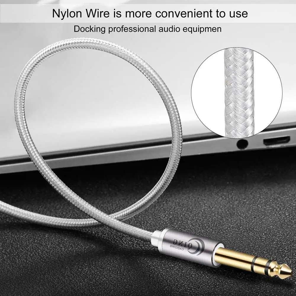 635mm zu 635mm stereo kabel nylon geflecht 14 zoll männlichen trs lautsprecher amp kabel jack für e gitarre verstärker bass tastatur