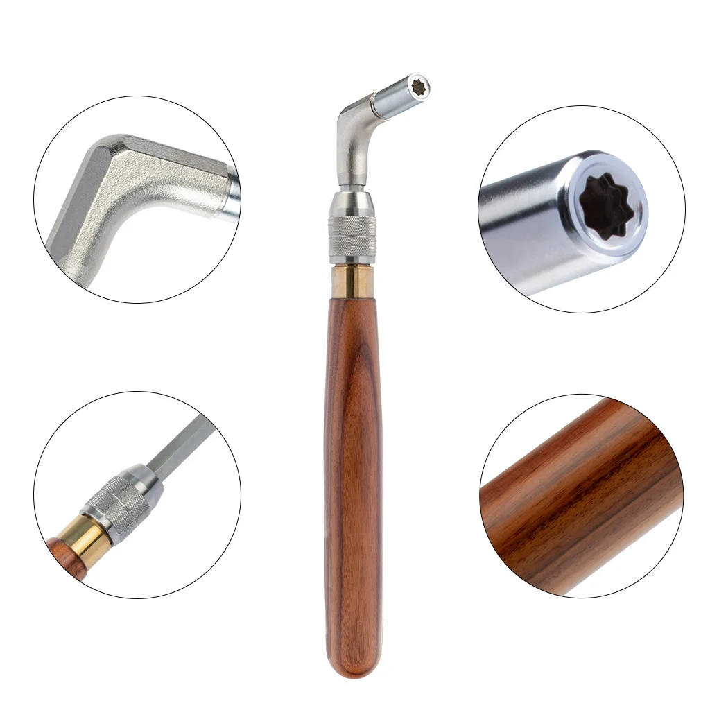 

Steel Piano Tuning Wrench Telescopic Rosewood Handle Piano Maintenance Tool