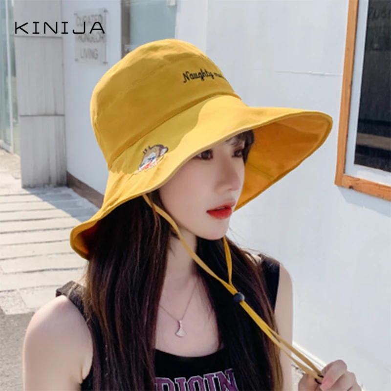 Новинка высокое качество милая вышитая Кепка в рыбацком стиле Женская весенне