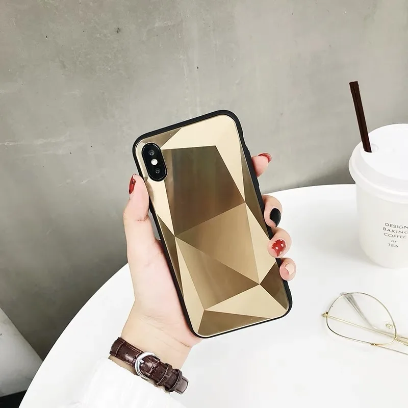 Креативный 3D Алмазный чехол для телефона iPhone X XS XR XSMax 8 7 6 6S PluS стекло зеркало из