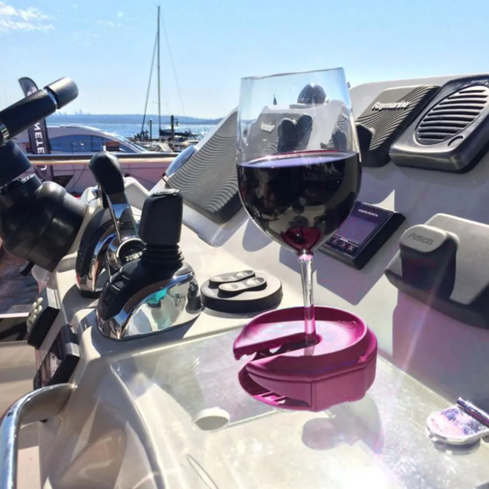 

Outdoor wine glass holder accessories marine champagne picnic bathtub chair armrest portable dining wine glass holder #W