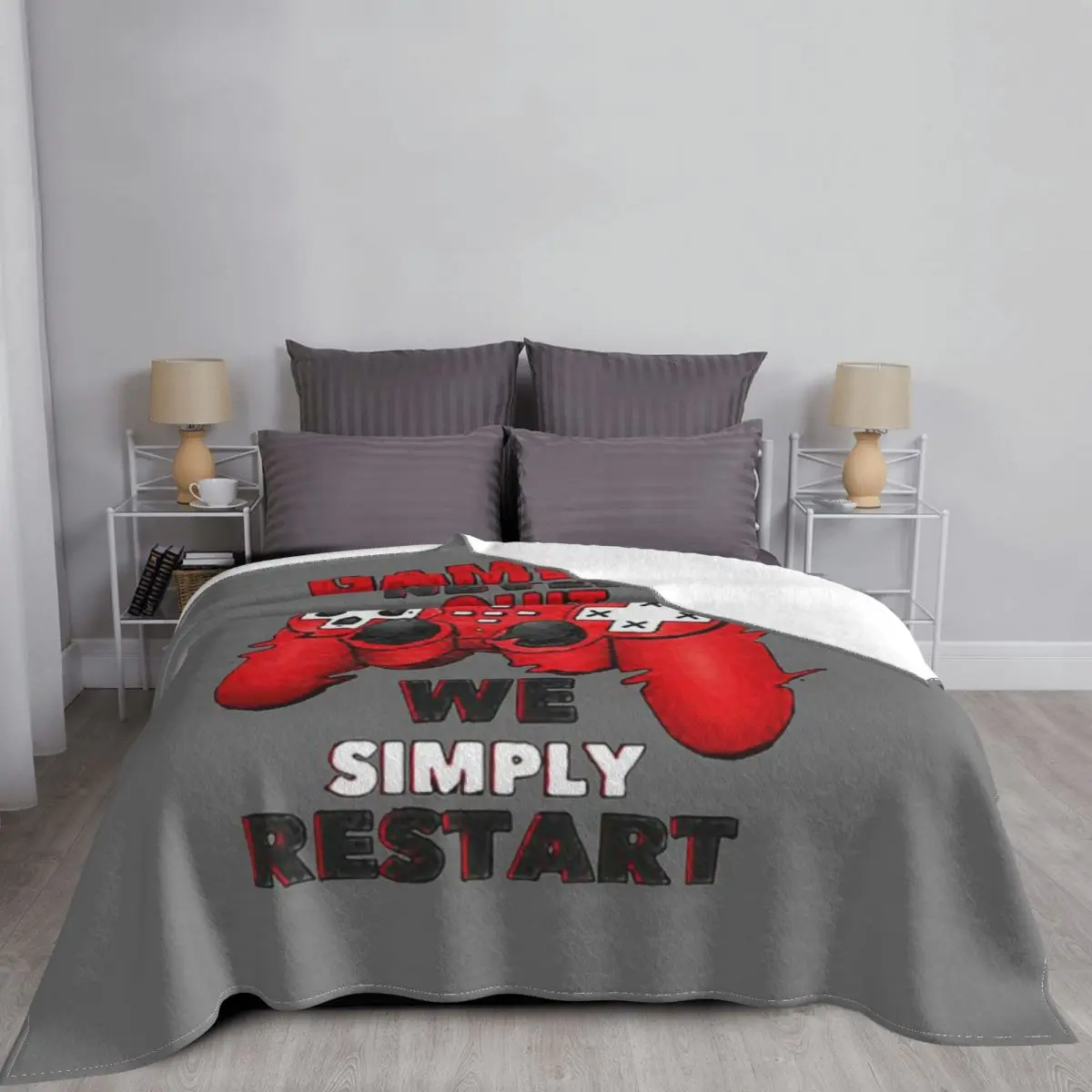 Manta a cuadros para Gamers Never Quit Fan, para cama colcha, manta de Anime, manta ponderada de verano-5