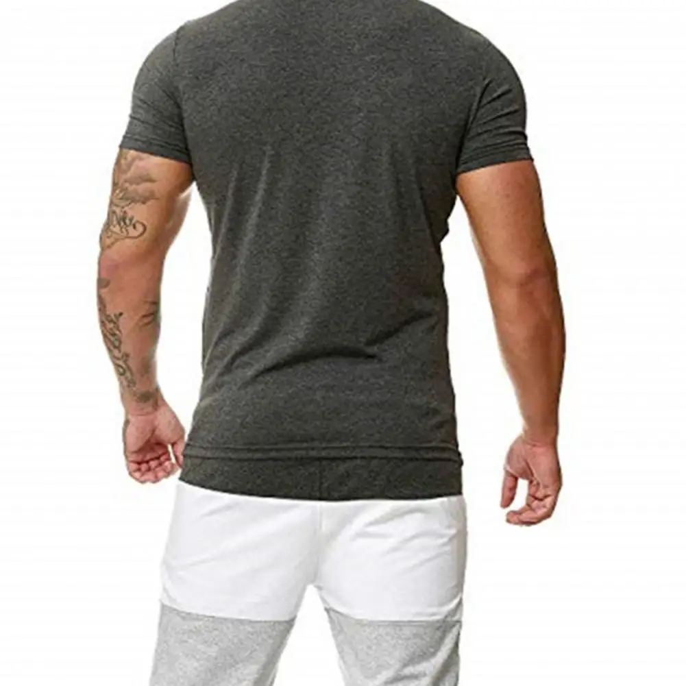 

Stylish Men Tracksuit Color Block Quick Dry Summer Round Neck Short Sleeve T-shirt Drawstring Shorts Set Comfortable for Sports