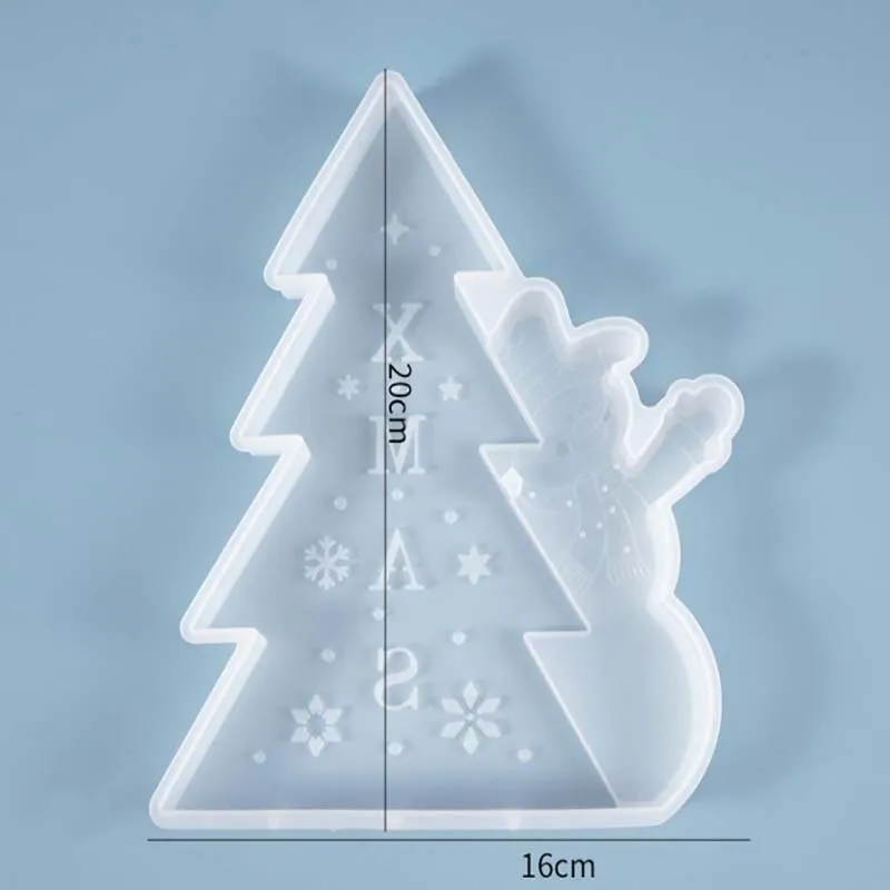 

1pcs DIY Crystal Epoxy Mold Little Snowman Christmas Tree Silicone Mold Table Decor