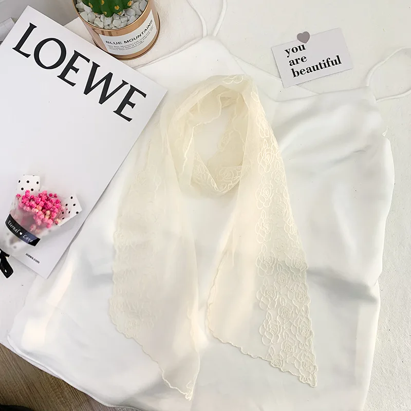 120*13 см вязаный шарф из пашмины шаль с вышивкой кружевная розовым узором