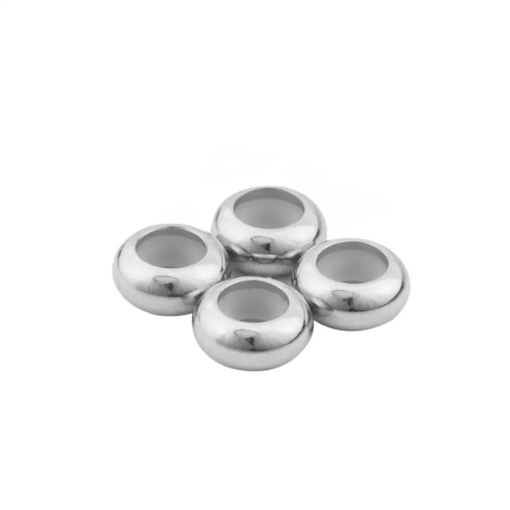 10pcs Stainless Steel Beads 6 8 10mm Stopper Spacer with Silicone Rubber fit Slider Bracelet DIY Jewelry Making Findings | Украшения и