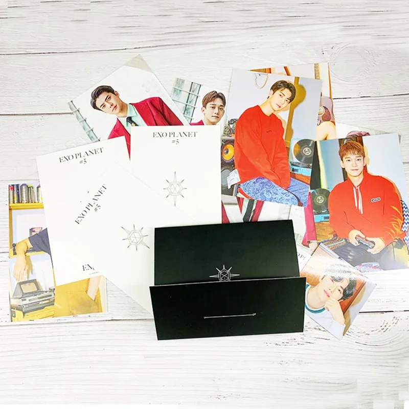 12 шт./компл. альбом KPOP EXO самодельная бумага Lomo карта фото плакат в виде карты фотостудии игрушек, для подарка, для фанатов Канцелярский набор