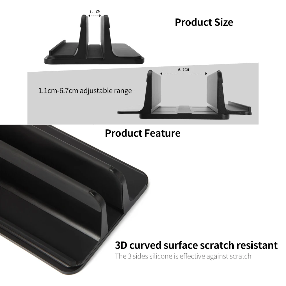Вертикальная подставка для ноутбука из алюминиевого сплава силиконовая