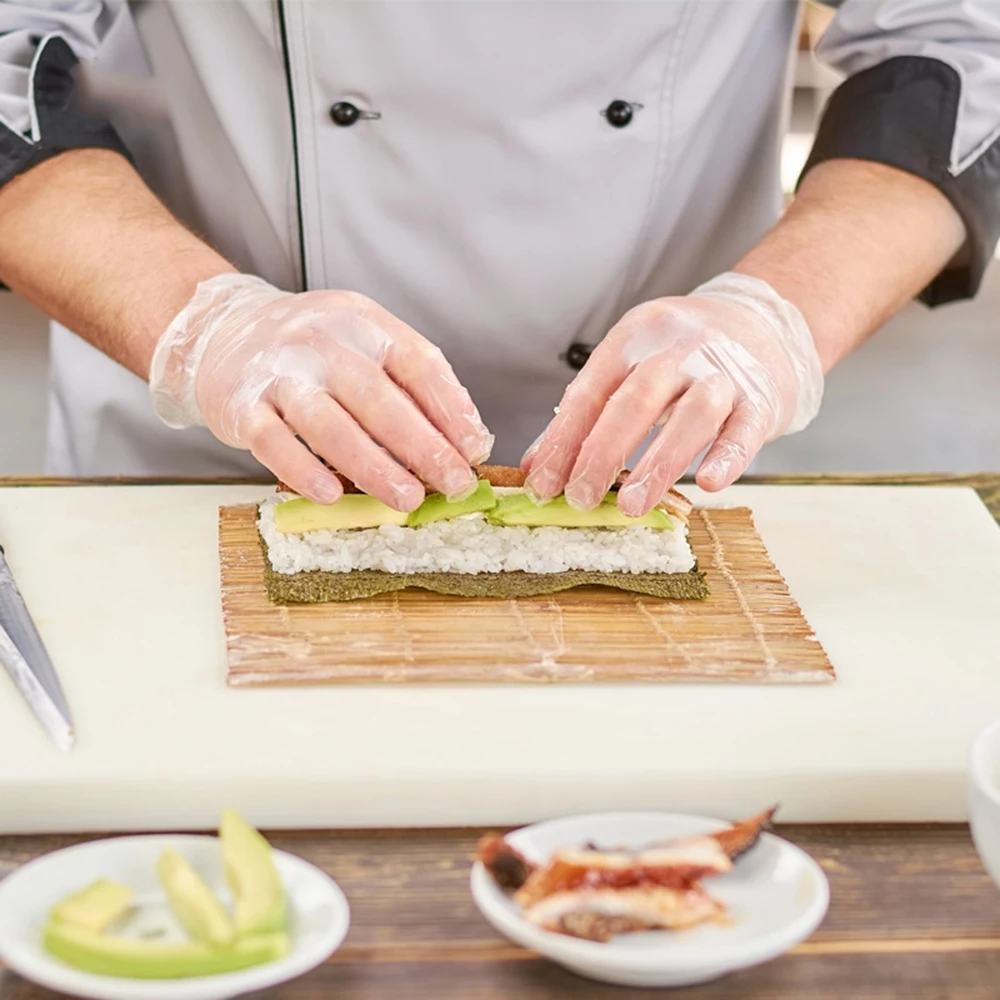 100 шт. Одноразовые ПВХ перчатки пищевые прозрачные защитные кухонные для выпечки