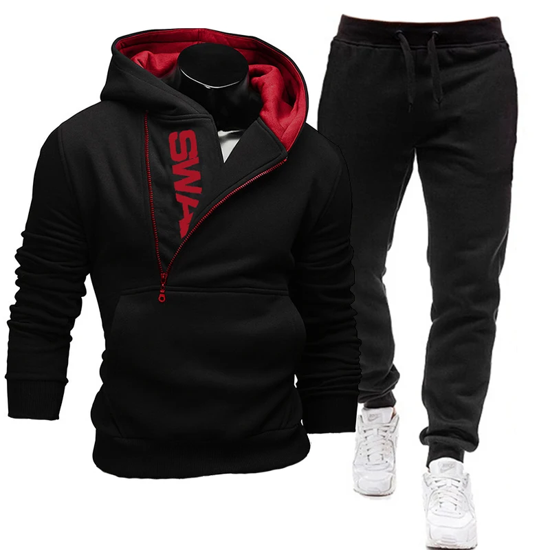 Aliexpress - 2021 Men’s Hooded Tracksuit Zipper Sweatshirt Set Sportswear Pullover 2 Piece Autumn Winter