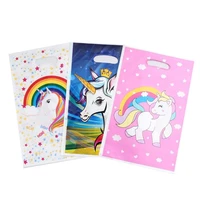20pcslot rainbow unicorn gift bag wedding happy birthday party decor candy bag baby shower unicorn party supplies loot bag