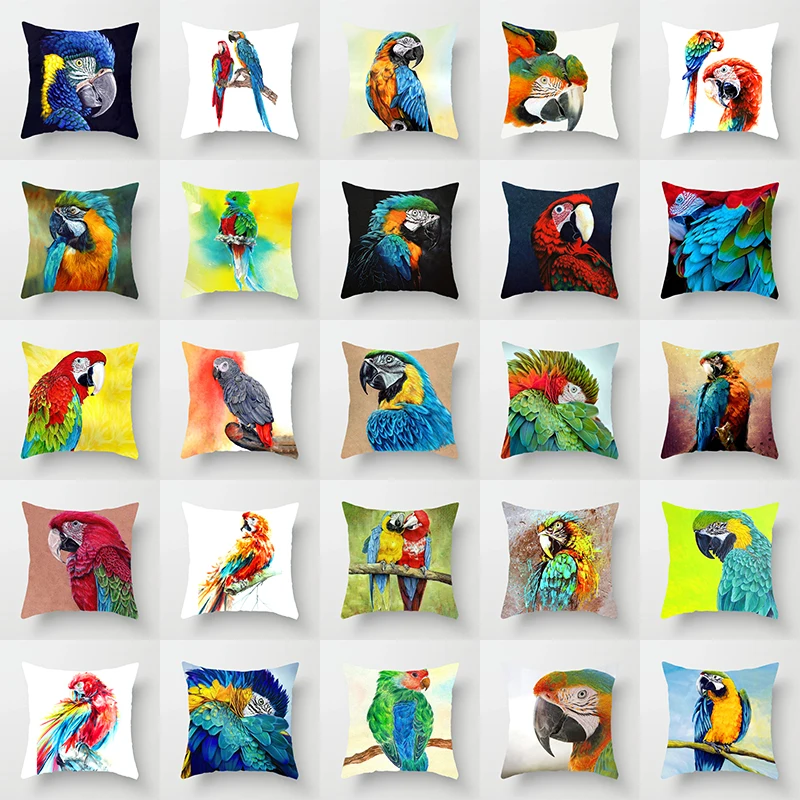 Домашний декор Чехлы довольно попугай housse de coussin cojines decorativos принципиаль Подушка
