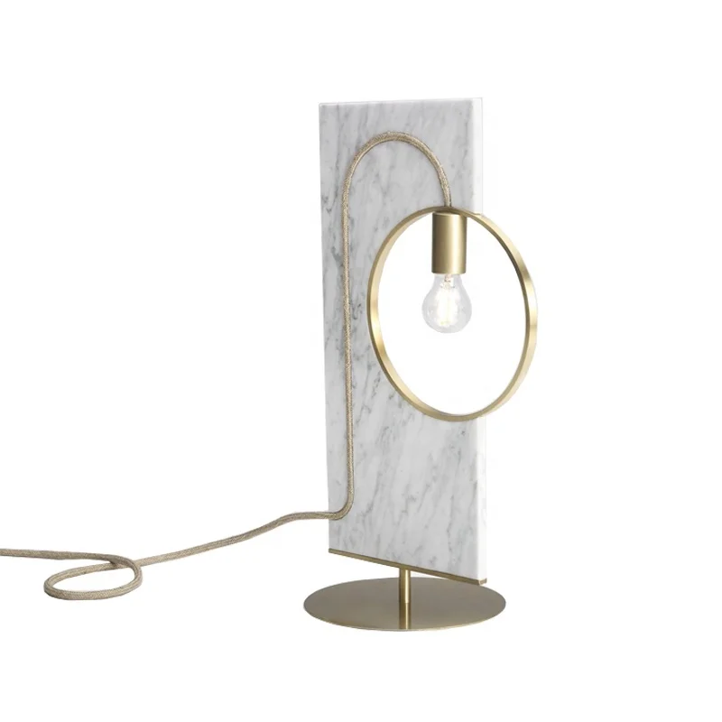 Простой Мраморный сбалансированный круглый железный каркас настольная