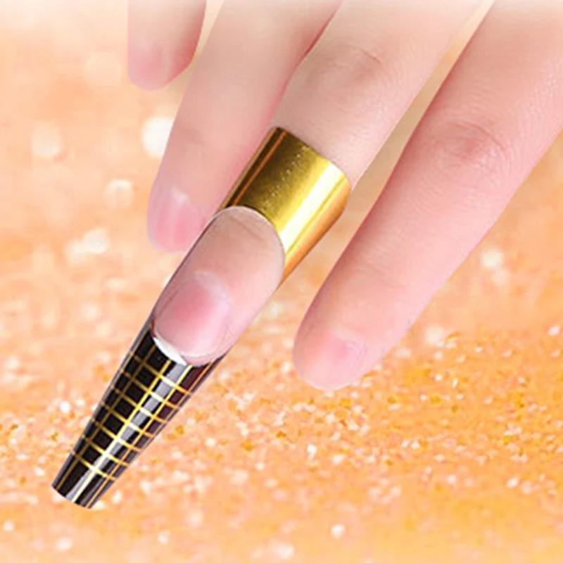 

500Pcs Plastic Form for Nails Extensions Acrylic Builder Gel Forms Sculpting Guide Stencil Quick Extend Nail Tools