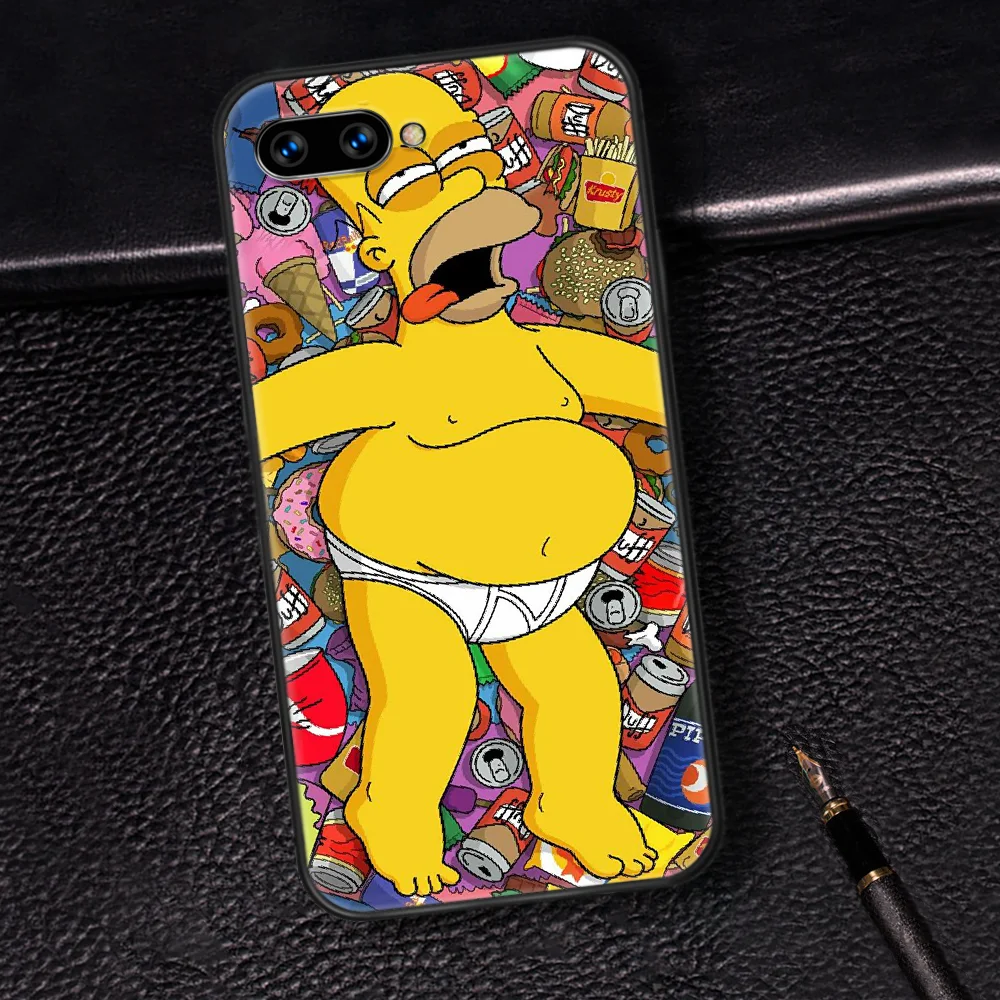 

Funny Simpson Cartoon Phone Case Cover Hull For HUAWEI Honor 6A 7A 7C 8 8A 8S 8x 9 9x 10 10i 20 Lite Pro black Hoesjes Soft Cell