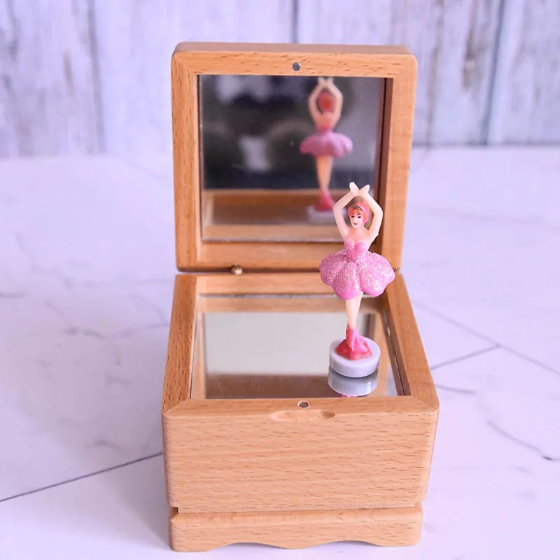 

Резьба по дереву, ремесла, танцевальная вращающаяся музыкальная шкатулка, зеркальная винтажная Механическая шкатулка octabox с заводным механ...