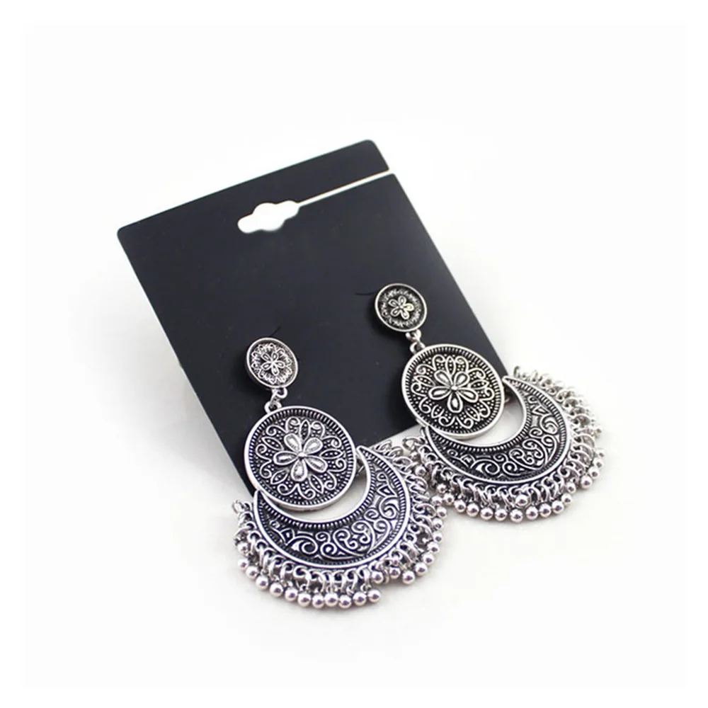Винтажные серьги в стиле бохо этнические резная Цветочная фотография для женщин