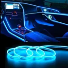 1 м2 м3 м Автомобильный интерьер светодиодная декоративная лампа EL проводка неоновая полоса для автомобиля Сделай Сам светильник окружающий свет USB вечевечерние атмосфера диод