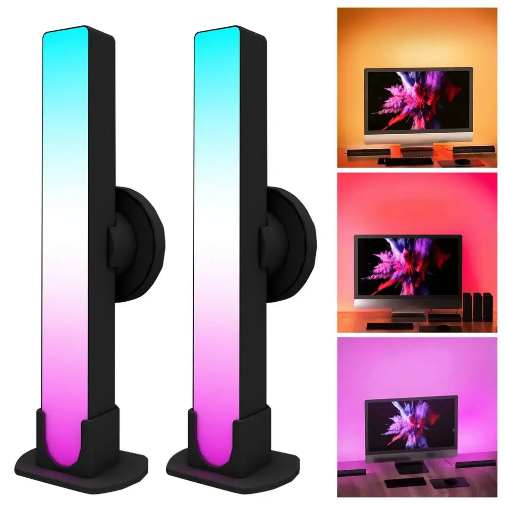 

Умные светильник ные панели, регулируемые RGB-панели с функцией таймера и 142 динамических эффектов для игровых ПК, ТВ-комнаты