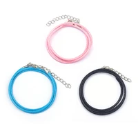 pink lake blue and black three color leather rope necklace charms for jewelry making bracelet set accessories 2021 new product