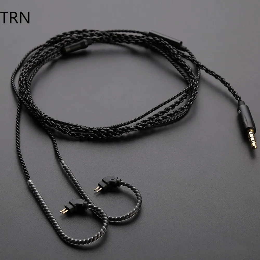 TRN черный Запасной оригинальный кабель 0 75/0 78 мм 2Pin наушники MMCX Модернизированный