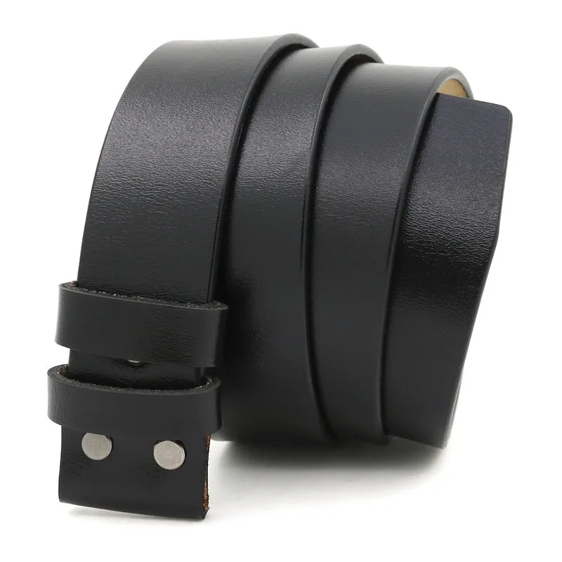 Men Genuine Leather Belt Bo Buckle Cowskin Belts Body Accessories Without 3.8cm Width Black Brown | Аксессуары для одежды