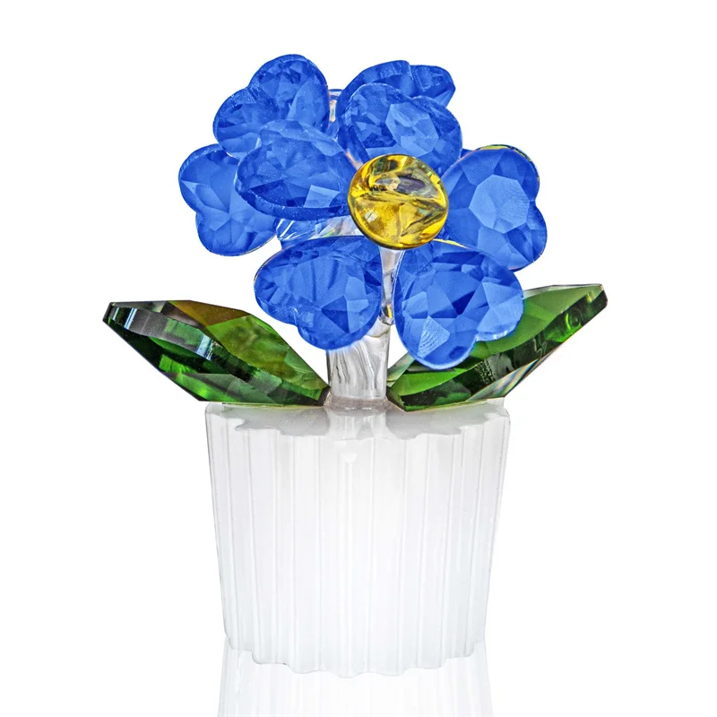 

H&D Crystal Flower Dreams - Forget-Me-Not Figurine Collectibles Ornament Showpiece for Home Wedding Decoration Christmas Gift