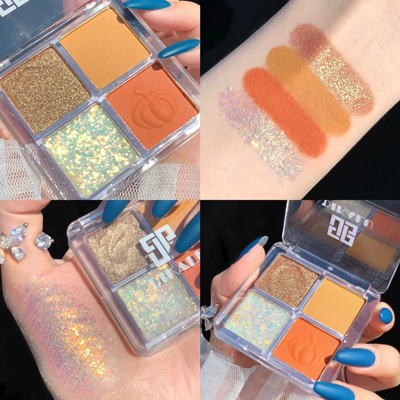 

Shimmer Eyeshadow Earth Color Glitter Eye Shadow Palette Powder Pearlescent Waterproof and Long-lasting Sequin Palette Cosmetics