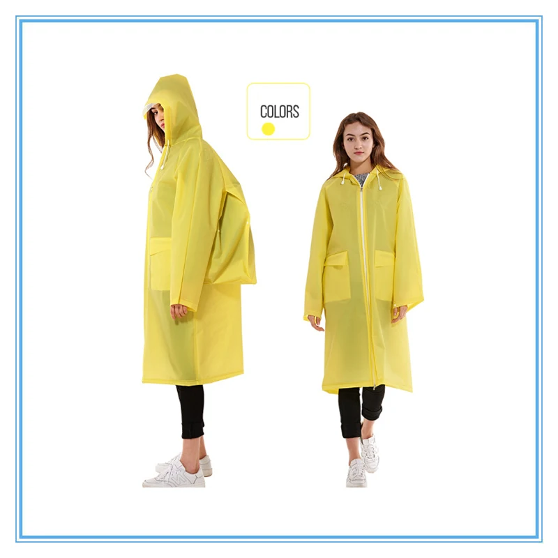 Длинный дождевик из эва с отделением для рюкзака женщин и мужчин пончо на молнии