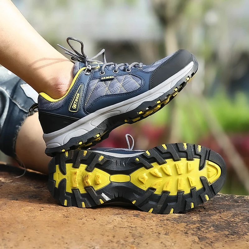 

Fashion Men Shoes Comfortable Breathable Casual Shoes Lace-Up Spring Autumn Rubber Sneakers Outdoor Men's Hiking Boots Size 46