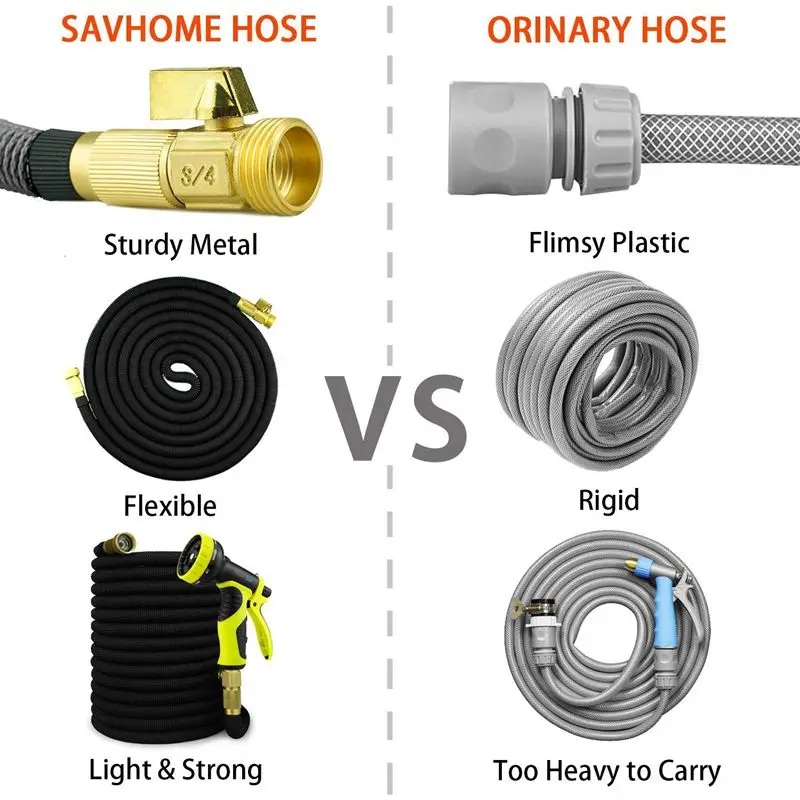 Мода 100 футов Садовый шланг легкий расширяемый садовый для воды 3/4 дюймов Твердые