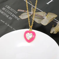 punk heart brick couples love necklace for lovers women men dropping oil friends necklaces valentines gift jewelry wholesale
