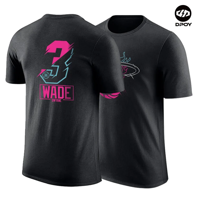 Dwyane Wade Jimmy Butle футболка с короткими рукавами хлопковая Спортивная футболка для баскетбола бренд dpoy
