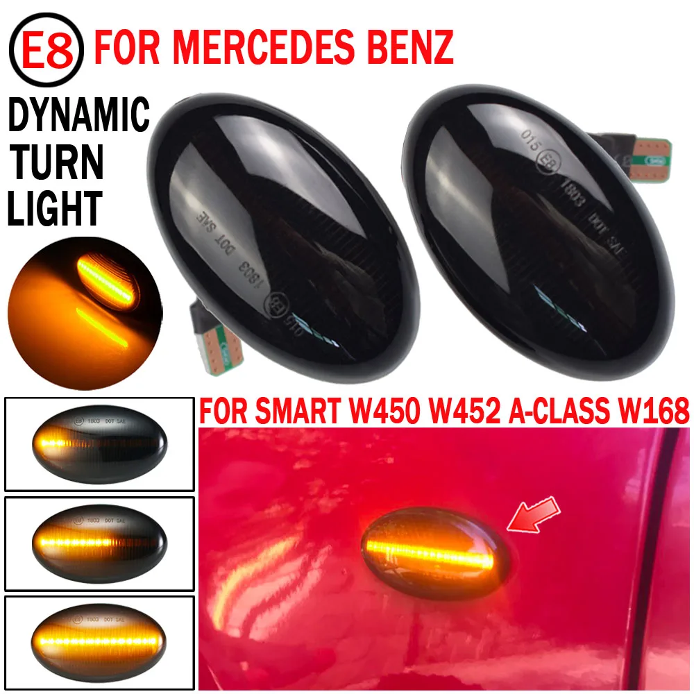 

2pcs For Mercedes Benz Smart W450 W452 A-Class W168 Vito W639 W447 LED Car Dynamic Side Marker Signal Lamp Light Signal Light