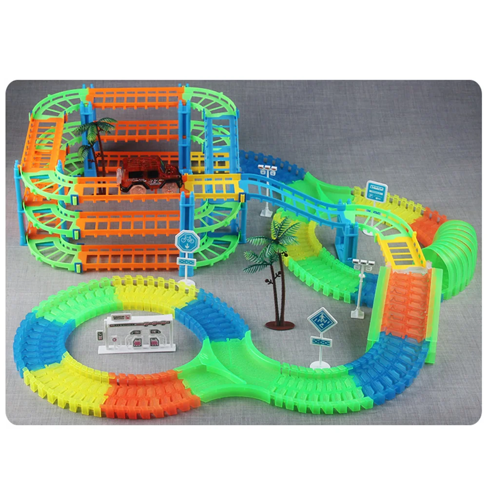 Волшебная железнодорожного пути Сделай Сам Игра пазл игрушки для детей Пластик
