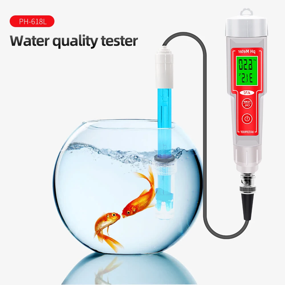 

2 in1 PH Temperature Meter Hydroponics Digital PH Water Quality Tester Backlight Swimming Pool Aquarium Measuring Instrument