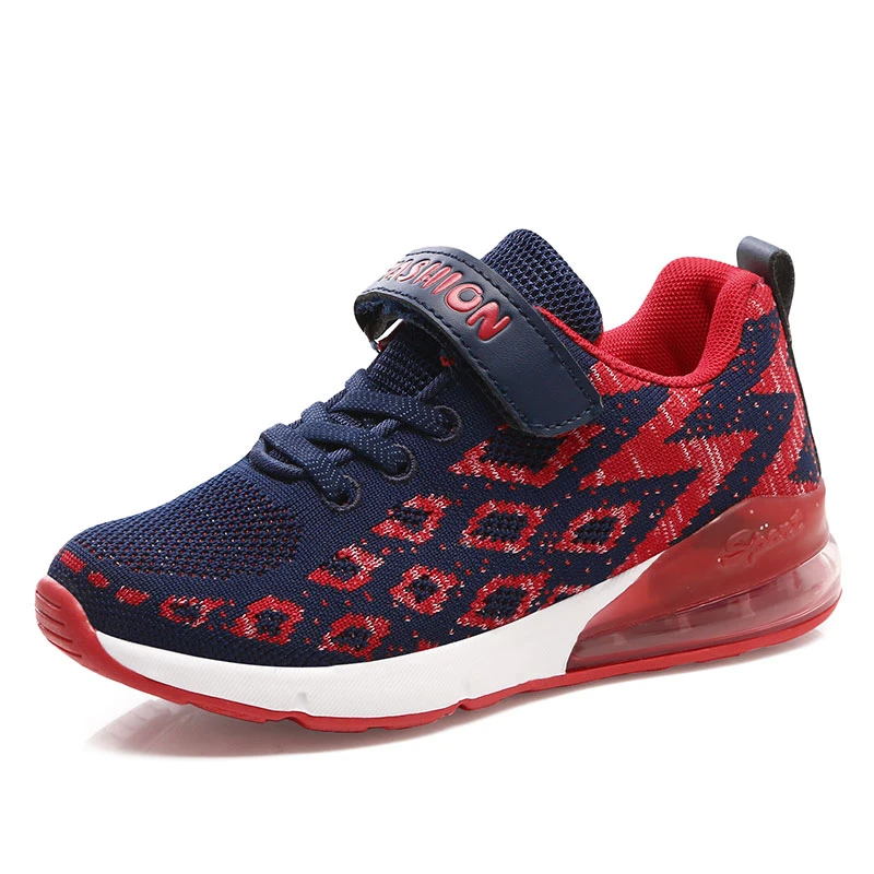 Brand Kids Sneakers Breathable Girls Running Shoes New Style Children's Shoes Air Cushion Basket Enfant Boys Sport Shoes - Цвет: blue and red