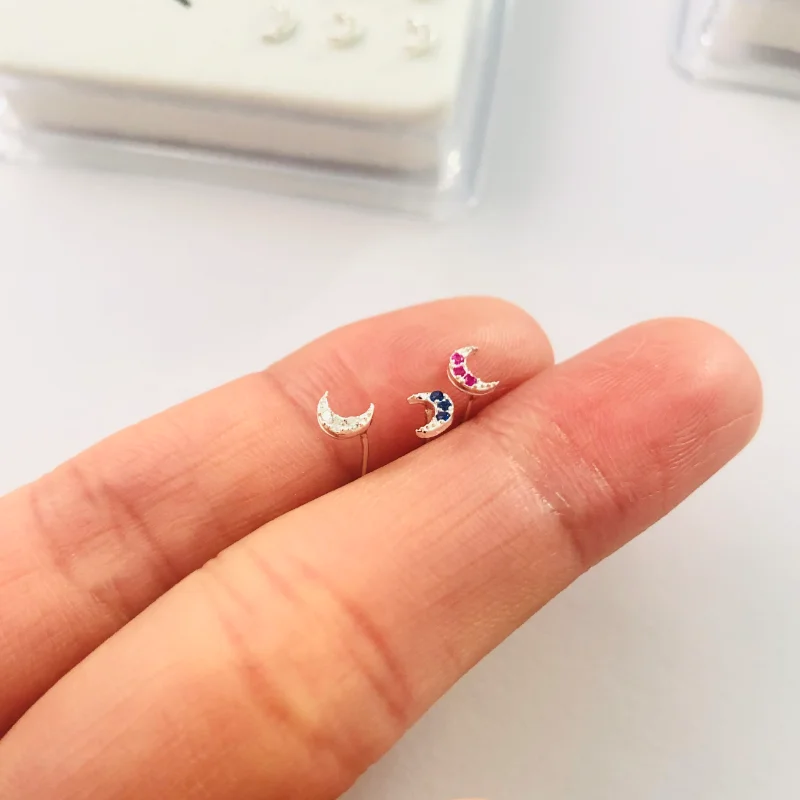 24 шт./компл. пирсинг носа с маленькими лунами и прозрачными фианитами ювелирное